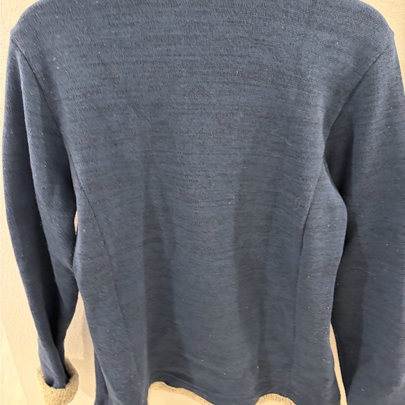 Women’s Kuhl Blue Sherpa-trimmed quarter zip sweater - Picture 4 of 6